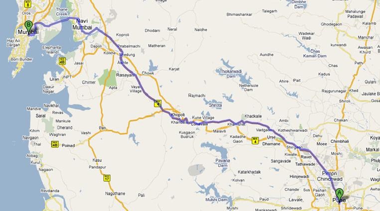 Mumbai to Pune Distance by Road