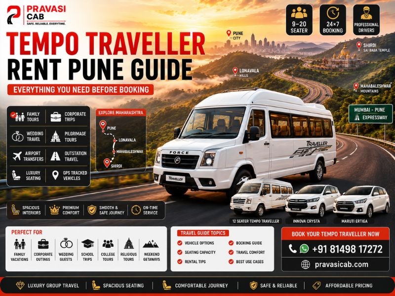 Tempo Traveller Rent in Pune — Seating, Fare & Complete Booking Guide