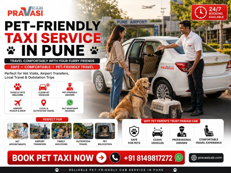 Pet-Friendly Taxi Service in Pune – Travel Safe with Your Furry Friend