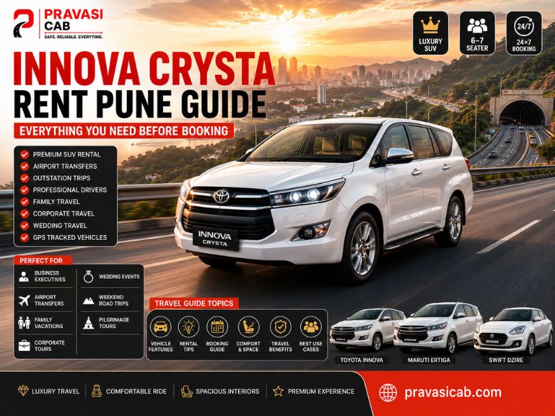 Innova Crysta on Rent in Pune — Fare, Uses, Routes & Complete Booking Guide