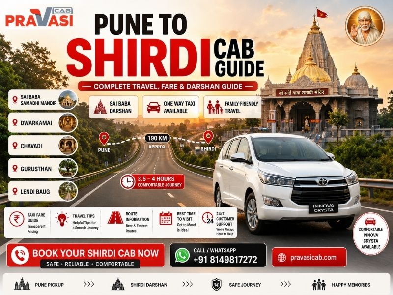 Pune to Shirdi Cab Guide — Distance, Fare & Travel Tips | Pravasi Cab