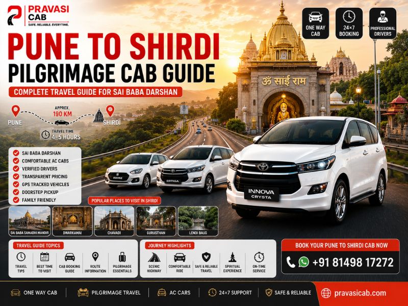 Pune to Shirdi Cab — Pilgrimage Guide, Fare, Darshan Tips & Booking