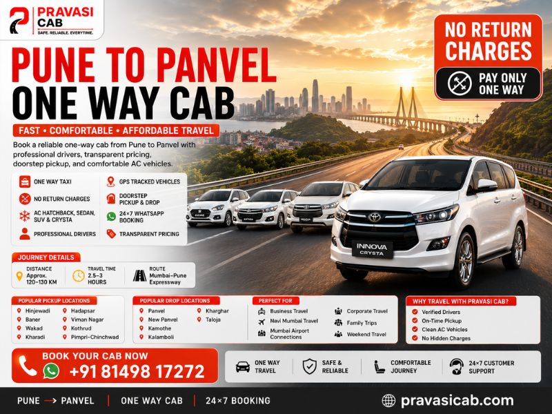 pune to panvel one way cab taxi service pravasi cab