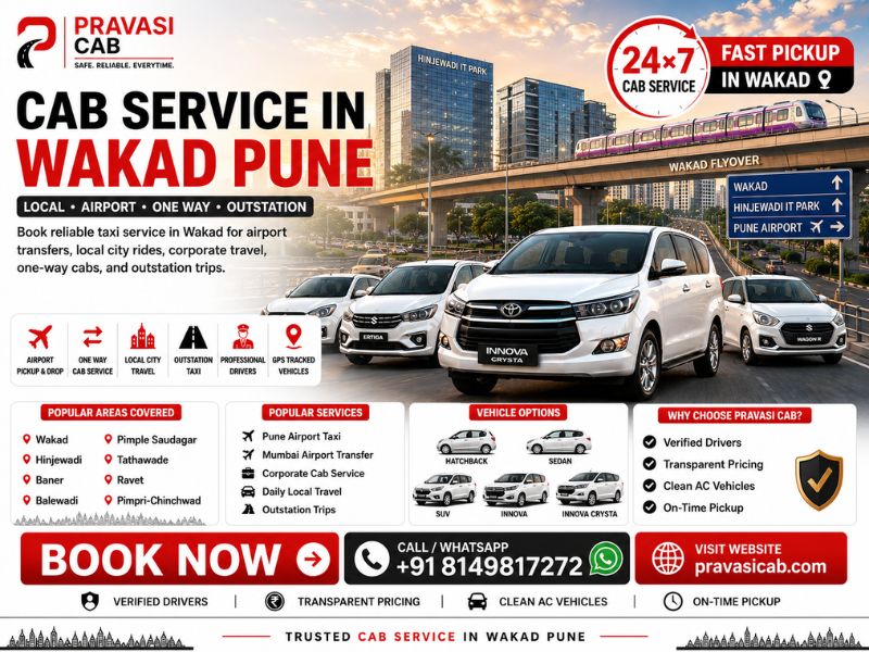 Cab service in Wakad Pune – Pravasi Cab 24-7 local and airport taxi