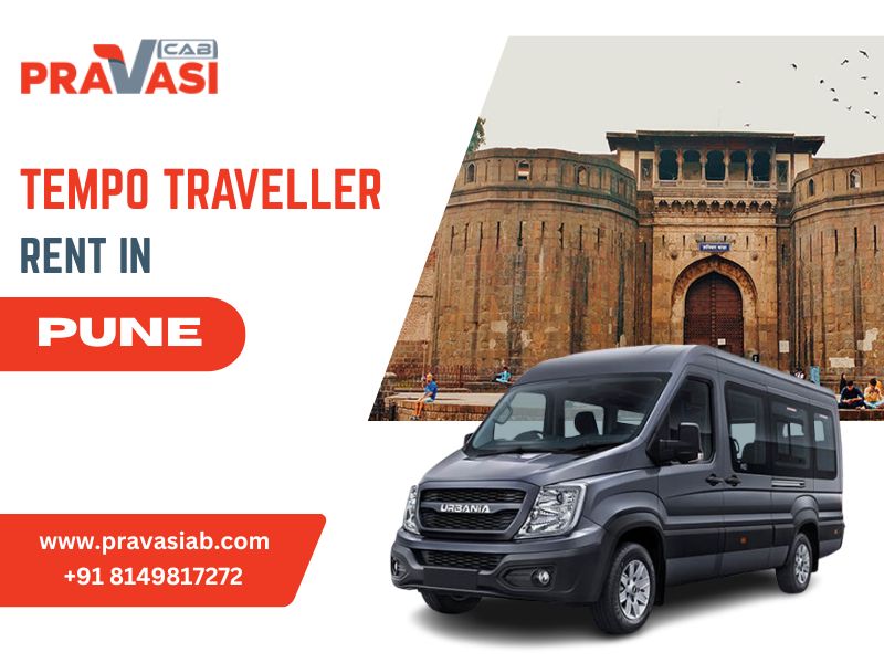 Tempo Traveller on rent in Pune for local hourly use — 9 12 17 20 seater AC Non-AC Pravasi Cab