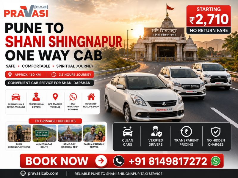 Pune to Shani Shingnapur one way cab service – Pravasi Cab