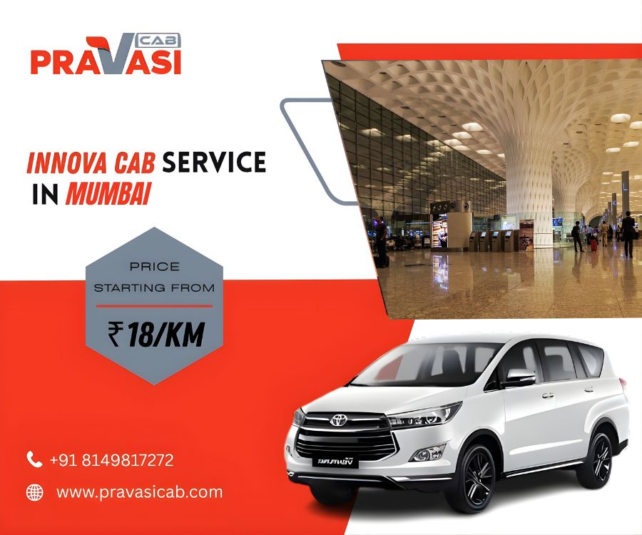 Innova cab Mumbai — Pravasi Cab 7 seater Toyota Innova taxi service