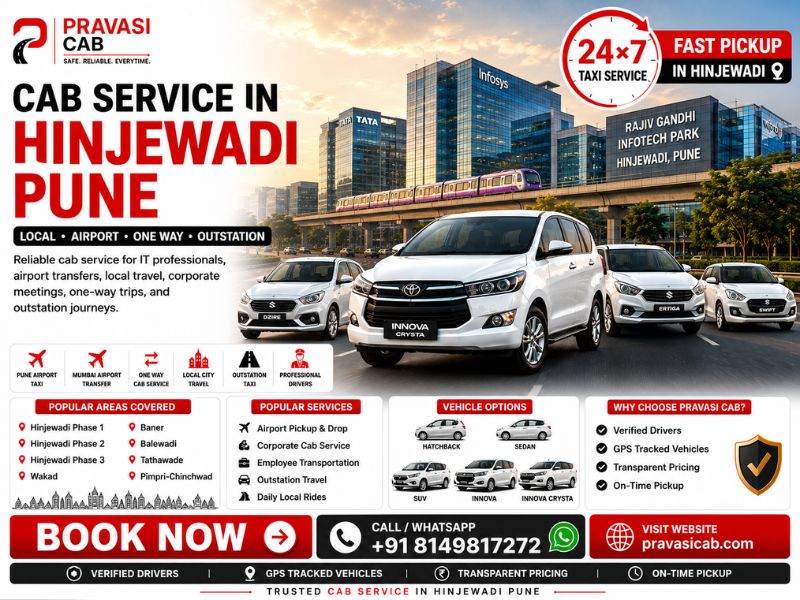 Cab service in Hinjewadi Pune – Pravasi Cab IT park taxi and airport transfer