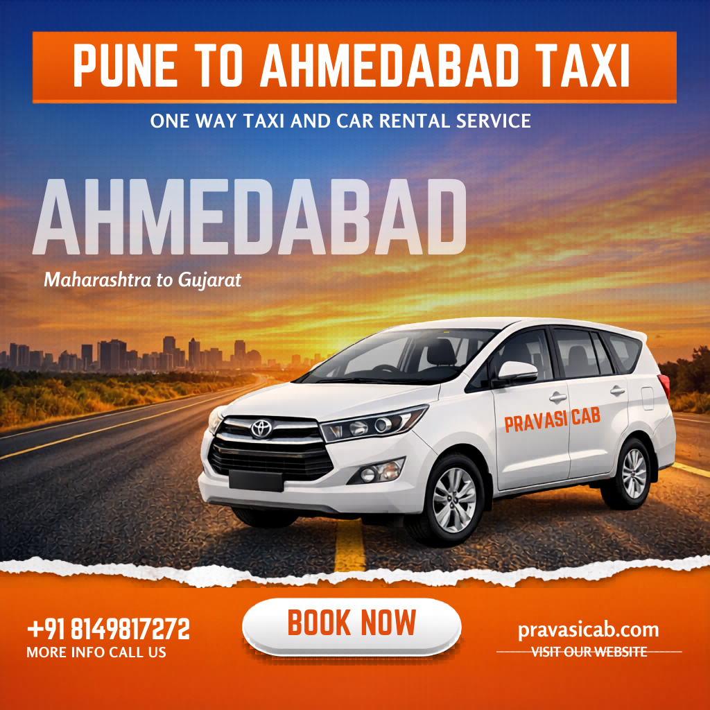 hire-one-way-cab-pune-to-ahmedabad