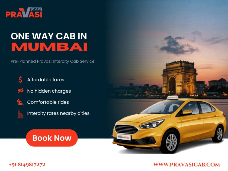 One way cab booking in Mumbai — Pravasi Cab pre-planned intercity cab service