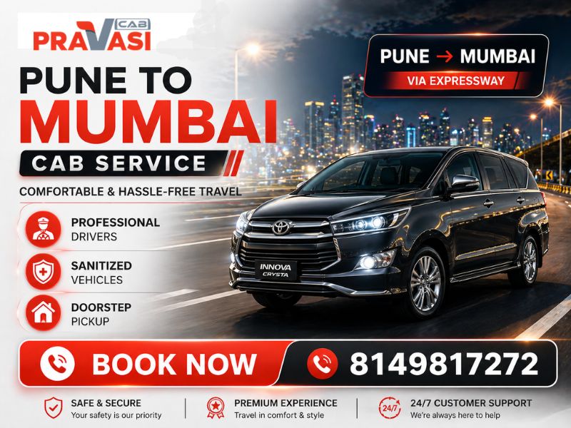 Pravasi Cab taxi service from Pune to Mumbai – AC cab booking online