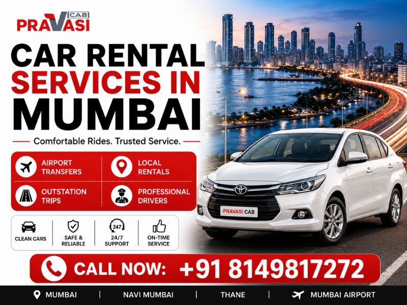 Car rental services in Mumbai — Hatchback, Sedan, SUV, Innova and Crysta fleet by Pravasi Cab